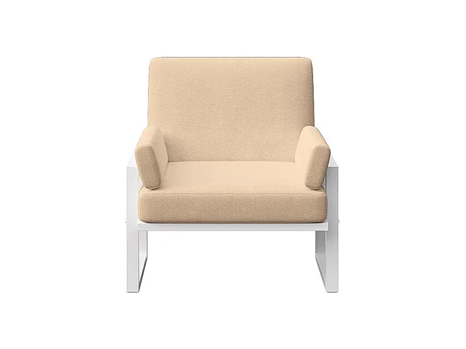 Fauteuil Soledo Cappucino - Cadre blanc