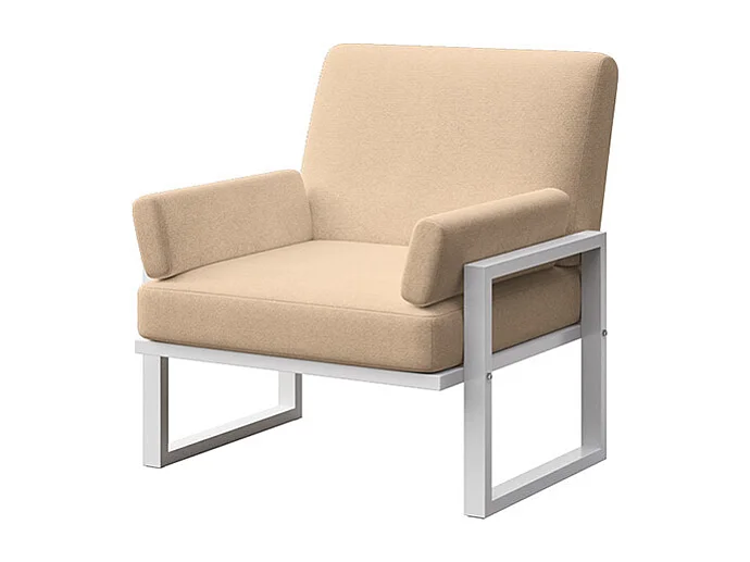 Fauteuil Soledo Cappucino - Cadre blanc