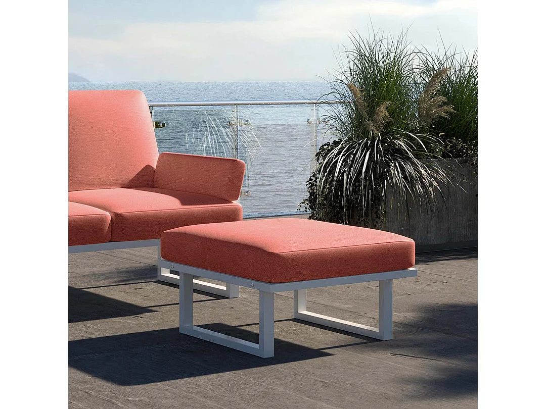 Pouf Soledo Corail - Structure blanc