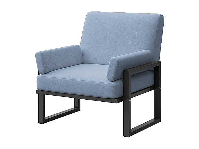 Fauteuil Soledo Bleu clair - Structure anthracite