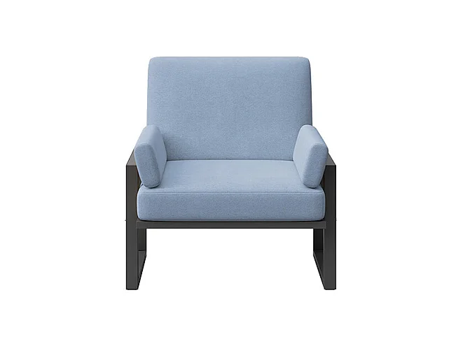 Soledo fauteuil lichtblauw - antraciet frame