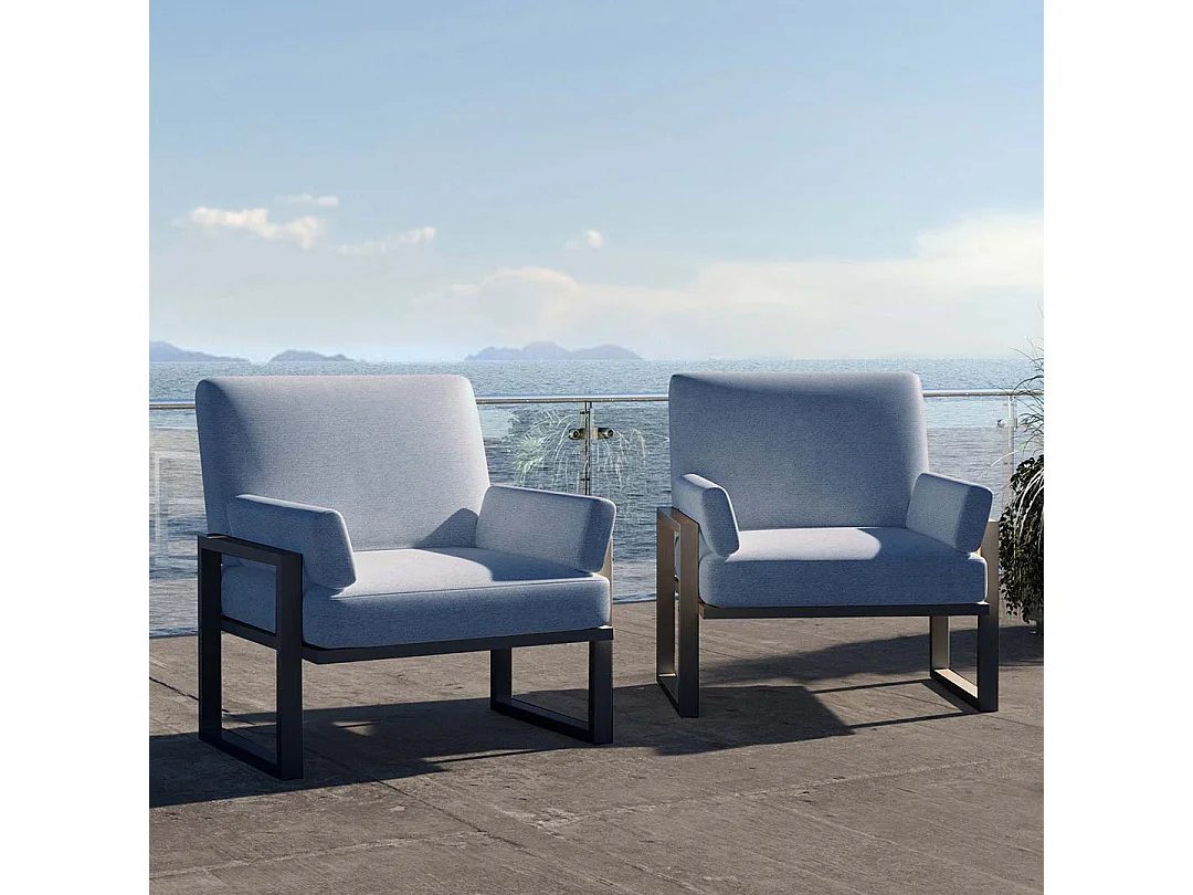 Fauteuil Soledo Bleu clair - Structure anthracite