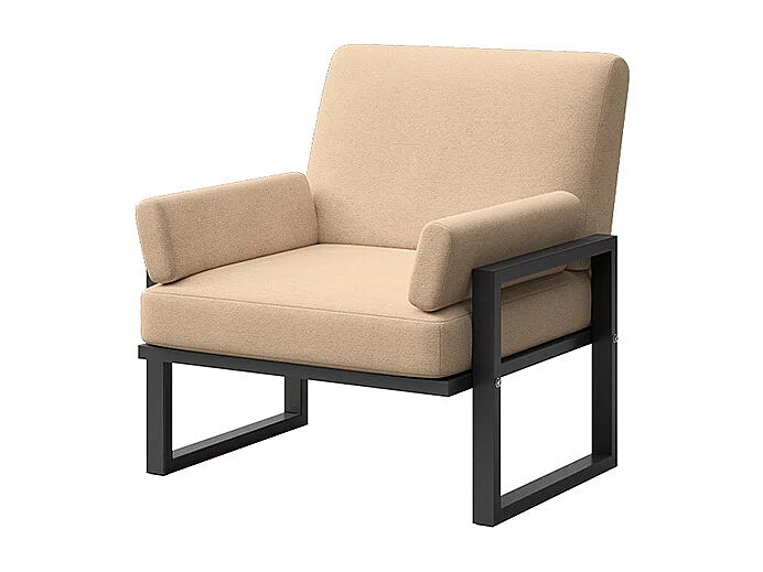 Fauteuil Soledo Cappucino - Structure Anthracite