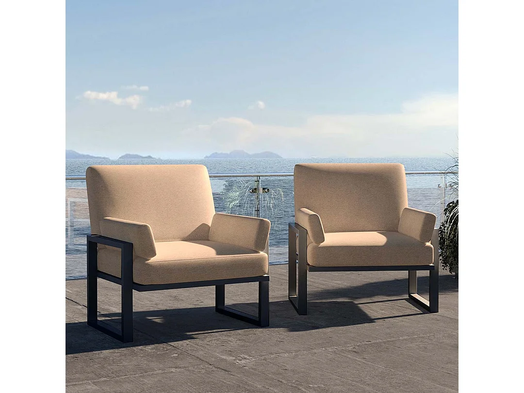 Fauteuil Soledo Cappucino - Structure Anthracite