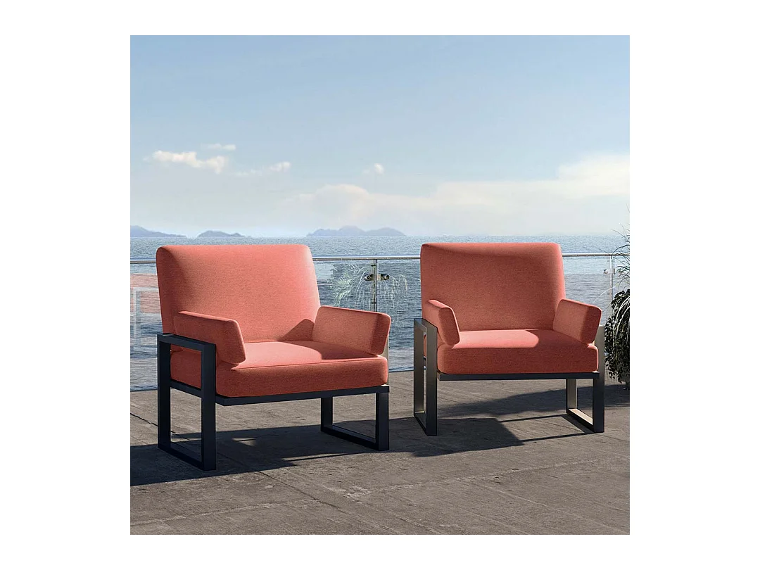 Fauteuil Soledo Corail - Structure Anthracite