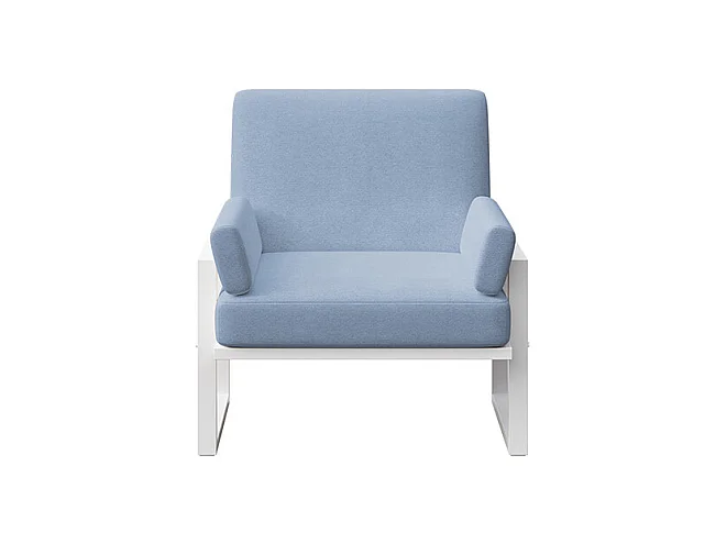 Fauteuil Soledo Bleu clair - Cadre blanc