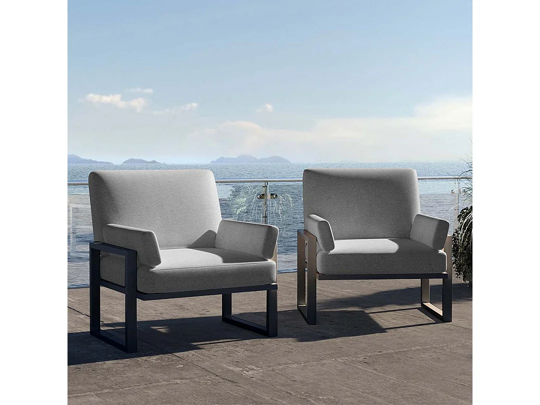 Fauteuil Soledo Gris clair - Structure Anthracite