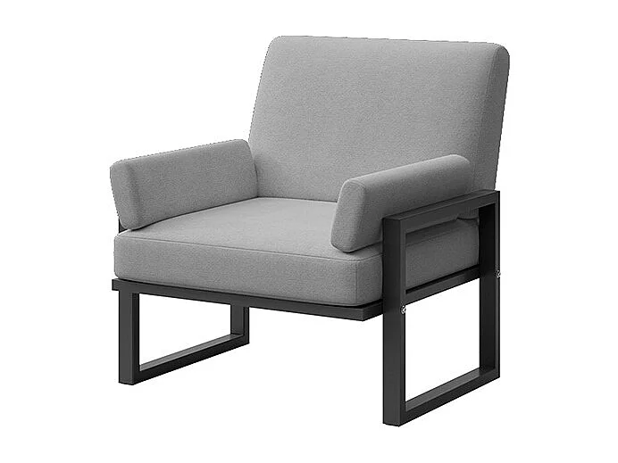 Fauteuil Soledo Gris clair - Structure Anthracite