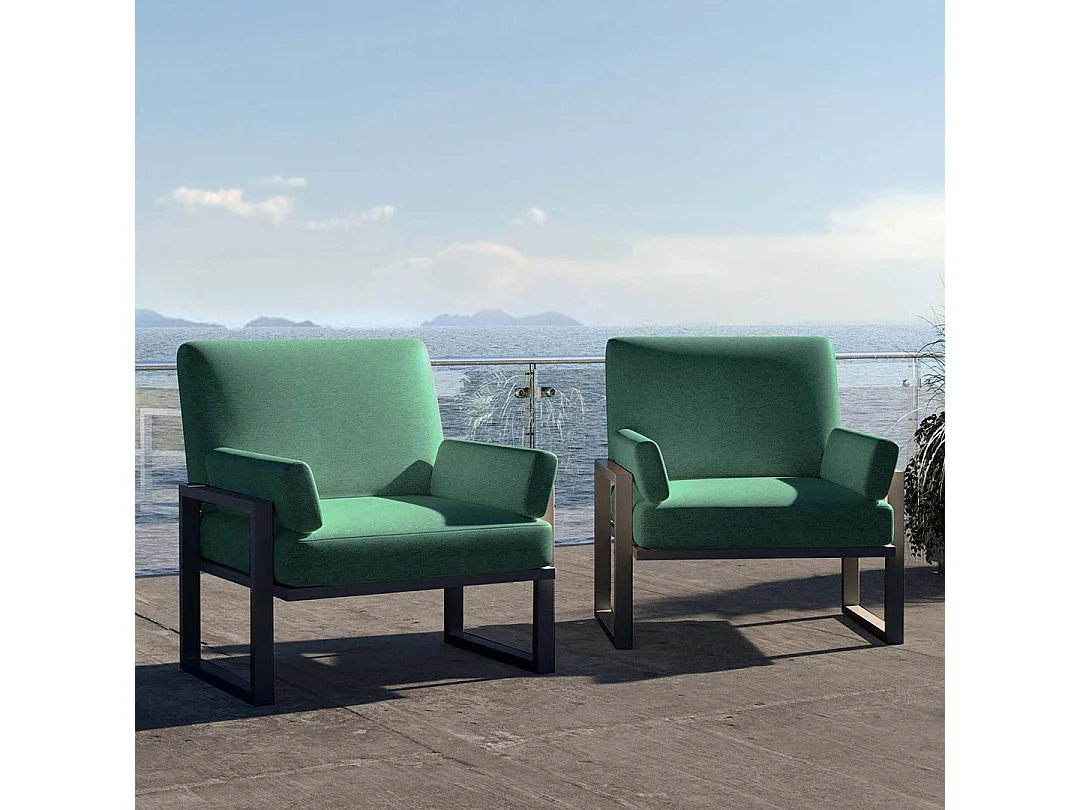 Fauteuil Soledo Vert profond - Cadre Anthracite