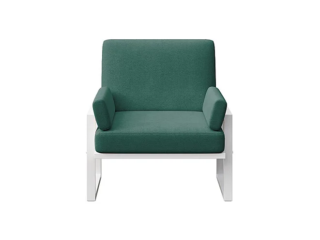 Fauteuil Soledo Vert profond - Cadre blanc