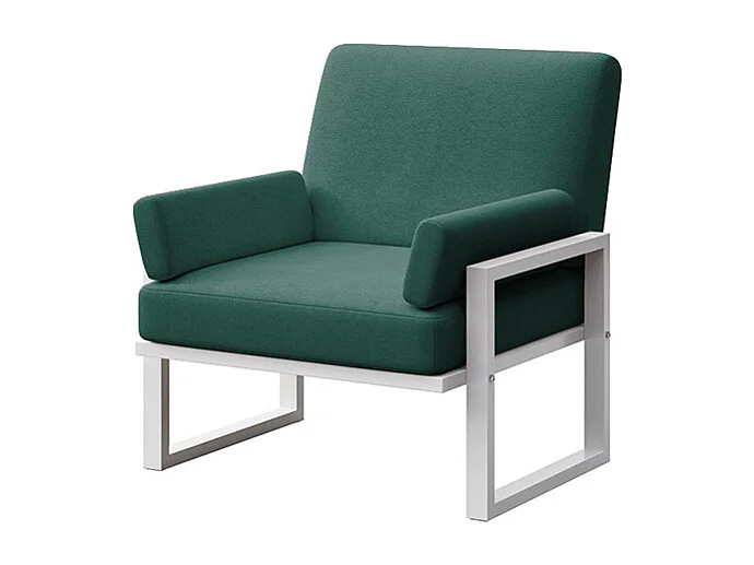 Fauteuil Soledo Vert profond - Cadre blanc