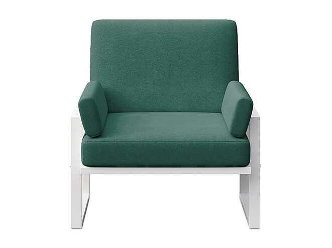 Soledo fauteuil diepgroene - wit frame
