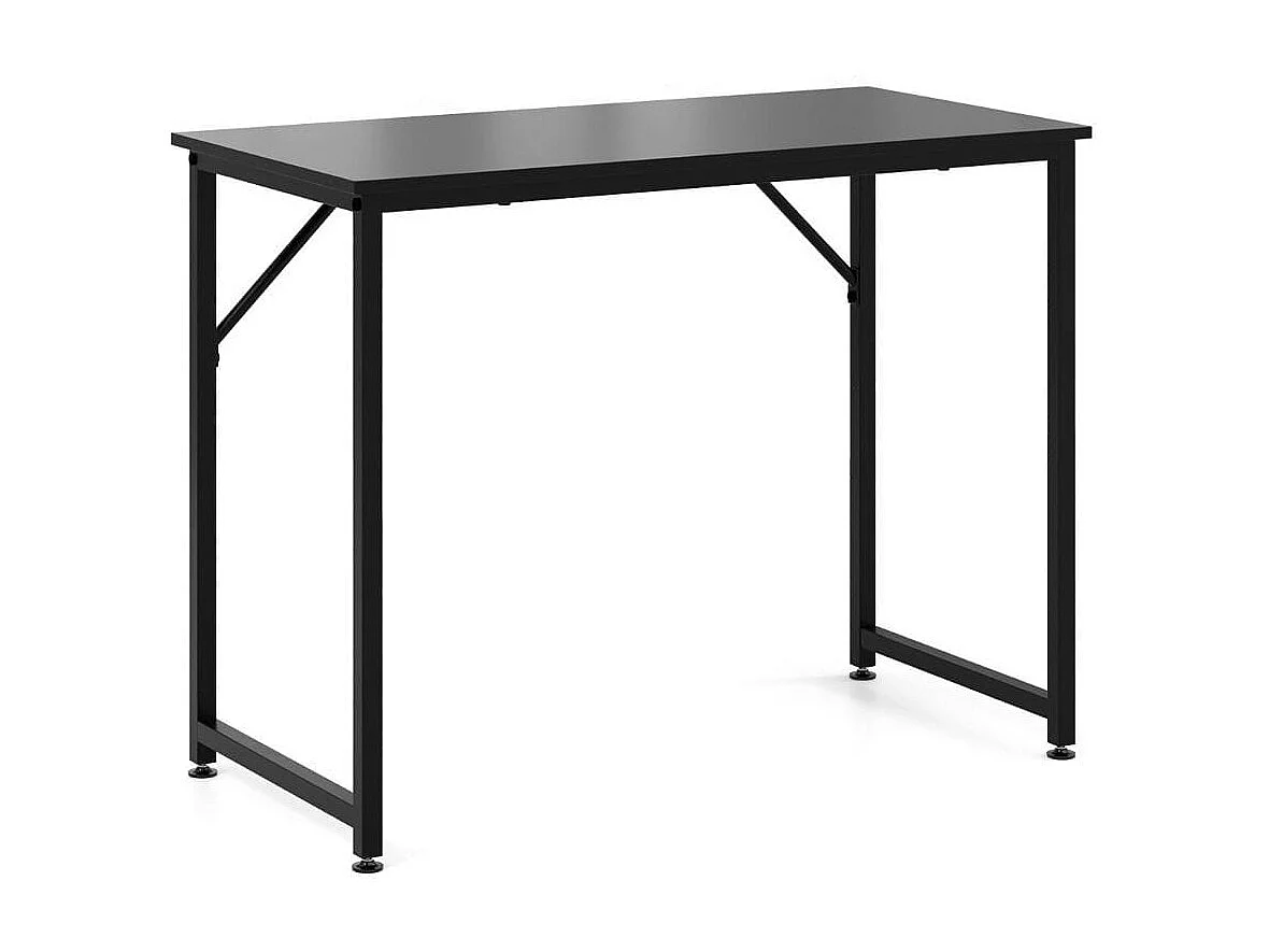 Scrivania per PC portatile con piedini regolabili, Scrivania in metallo per ufficio conferenze 100x50x77cm Nero