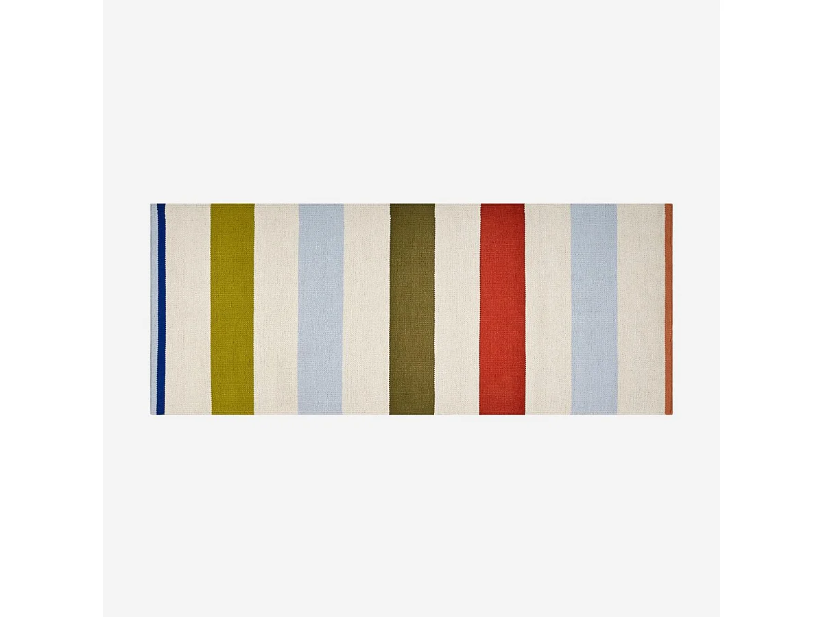 Habitat - Tapis tissé en coton - 75 x 180 cm - Vert kaki - Design by Floriane Jacques - Claudie