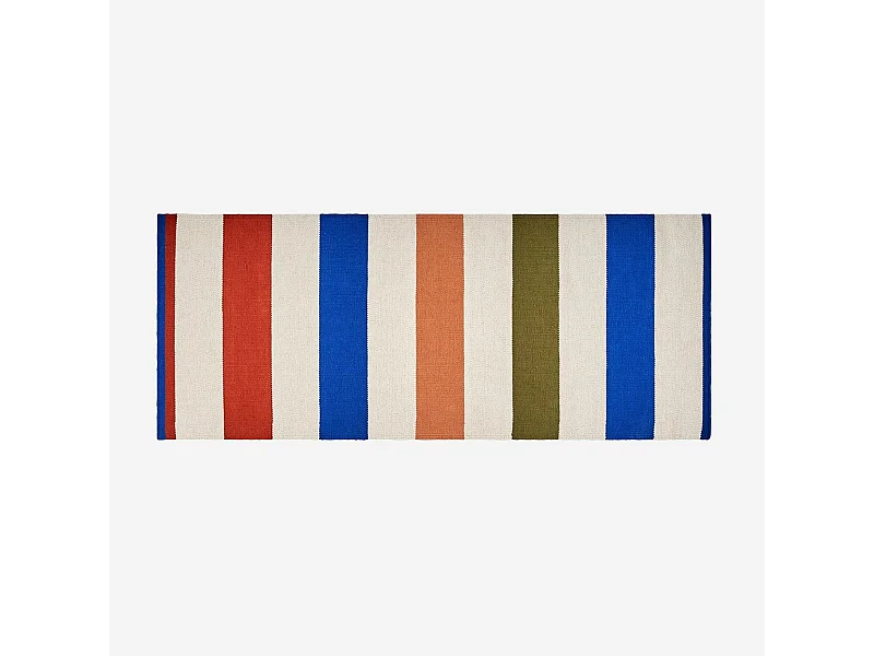 Habitat - Tapis tissé en coton - 75 x 180 cm - Bleu électrique - Design by Floriane Jacques - Claudie