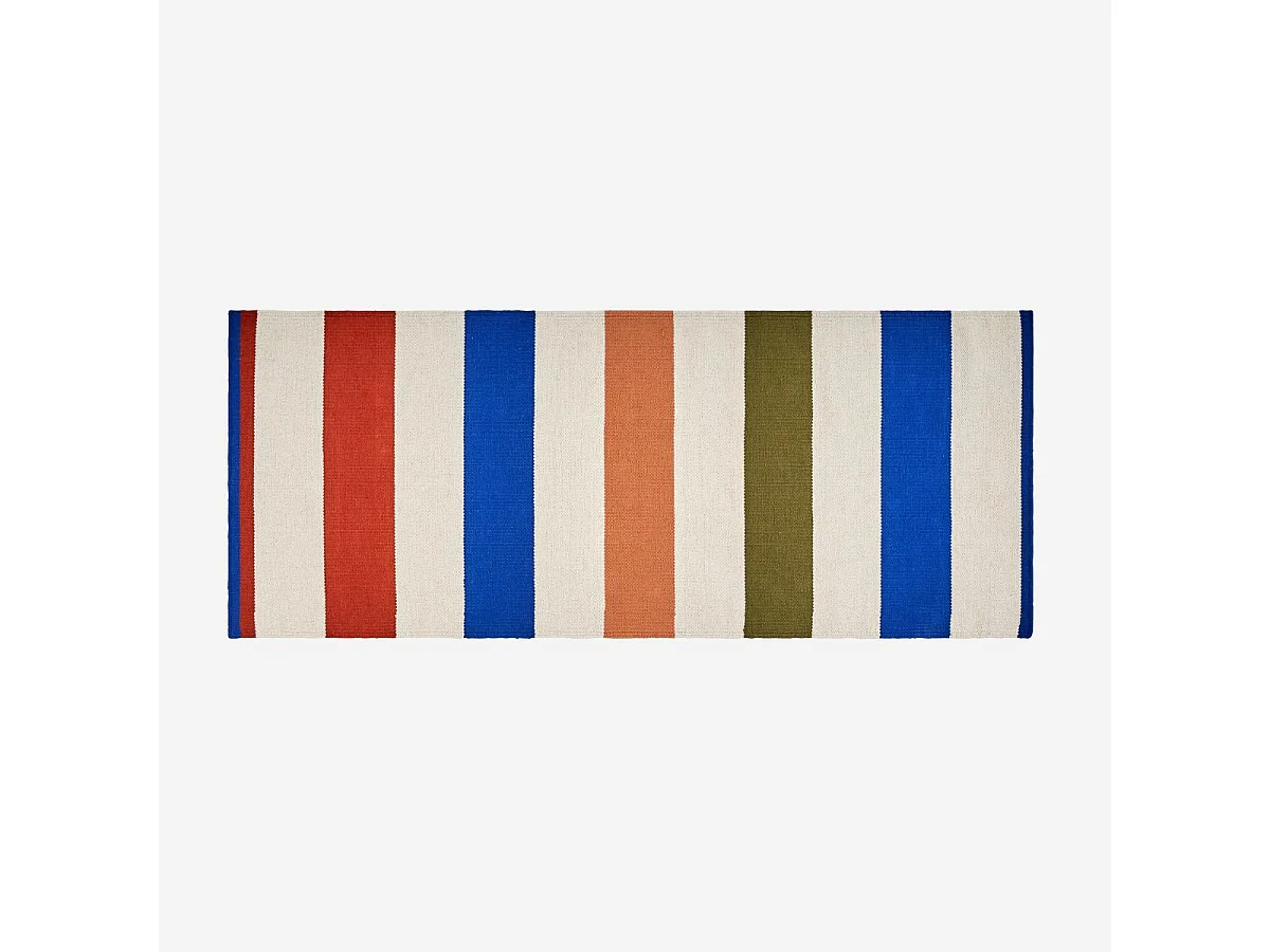 Habitat - Tapis tissé en coton - 75 x 180 cm - Bleu électrique - Design by Floriane Jacques - Claudie