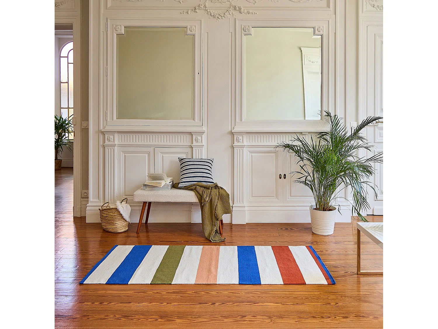 Tapis tissé en coton - 75 x 180 cm - Bleu électrique - Design by Floriane Jacques