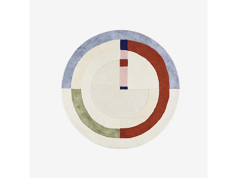 Habitat - Tapis rond tufté en laine - 150 cm - Beige - Design by Floriane Jacques - Calvin