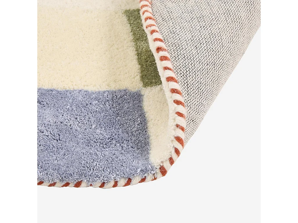 Habitat - Tapis rond tufté en laine - 150 cm - Beige - Design by Floriane Jacques - Calvin