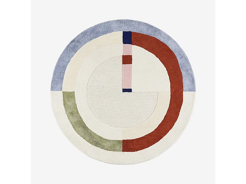 Habitat - Tapis rond tufté en laine - 150 cm - Beige - Design by Floriane Jacques - Calvin