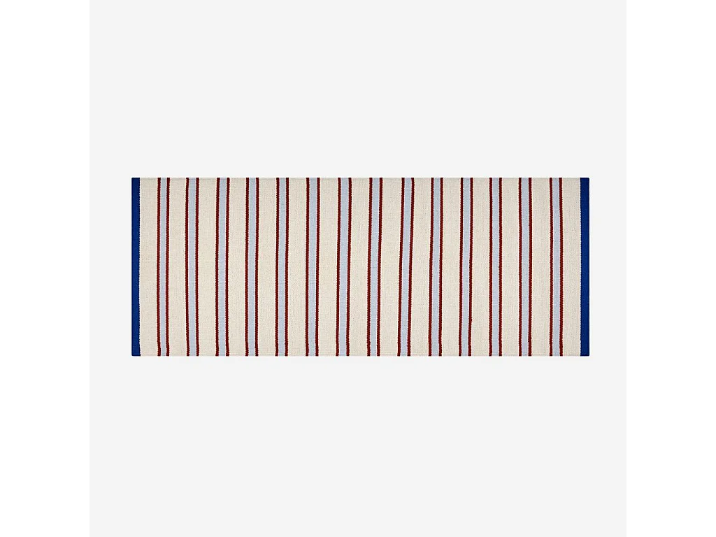 Habitat - Tapis tissé plat en coton - 75 x 180 cm - Bleu ciel - Design by Floriane Jacques - Ceylan