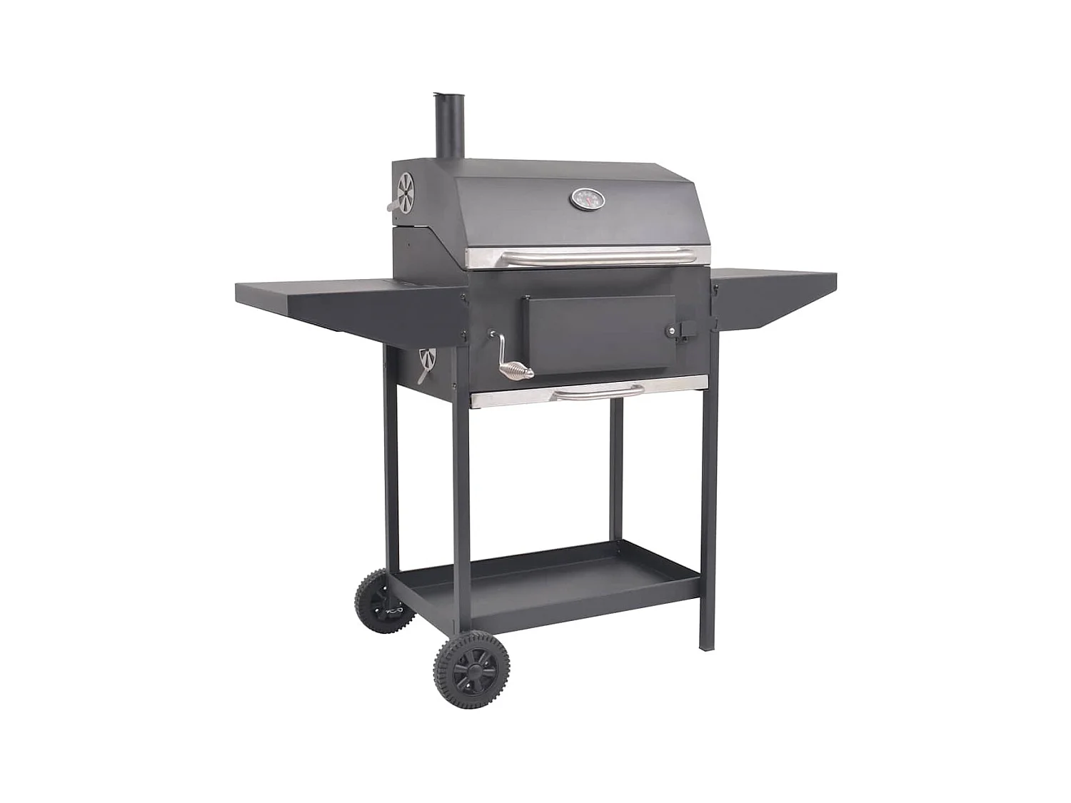 Barbecue au charbon de bois avec étagère inférieure Noir