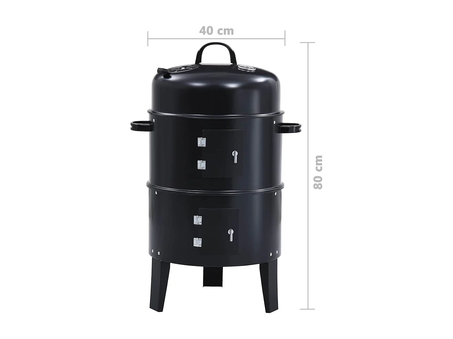 Gril barbecue au charbon 3 en 1 40x80 cm