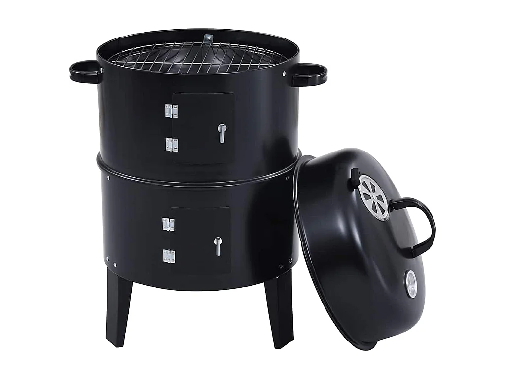 Houtskoolroker barbecue-grill 3-in-1 40x80 cm