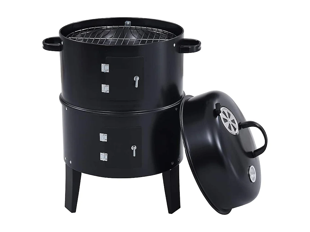 Houtskoolroker barbecue-grill 3-in-1 40x80 cm