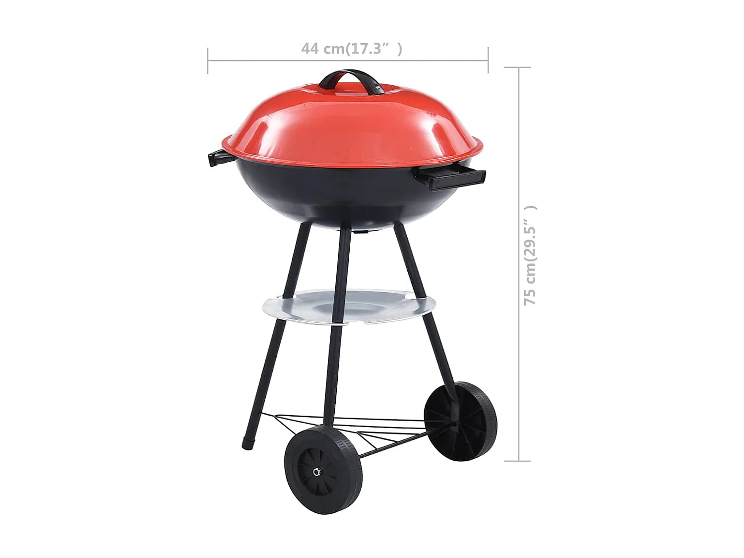 Churrasqueira XXL a carvão com rodas 44 cm