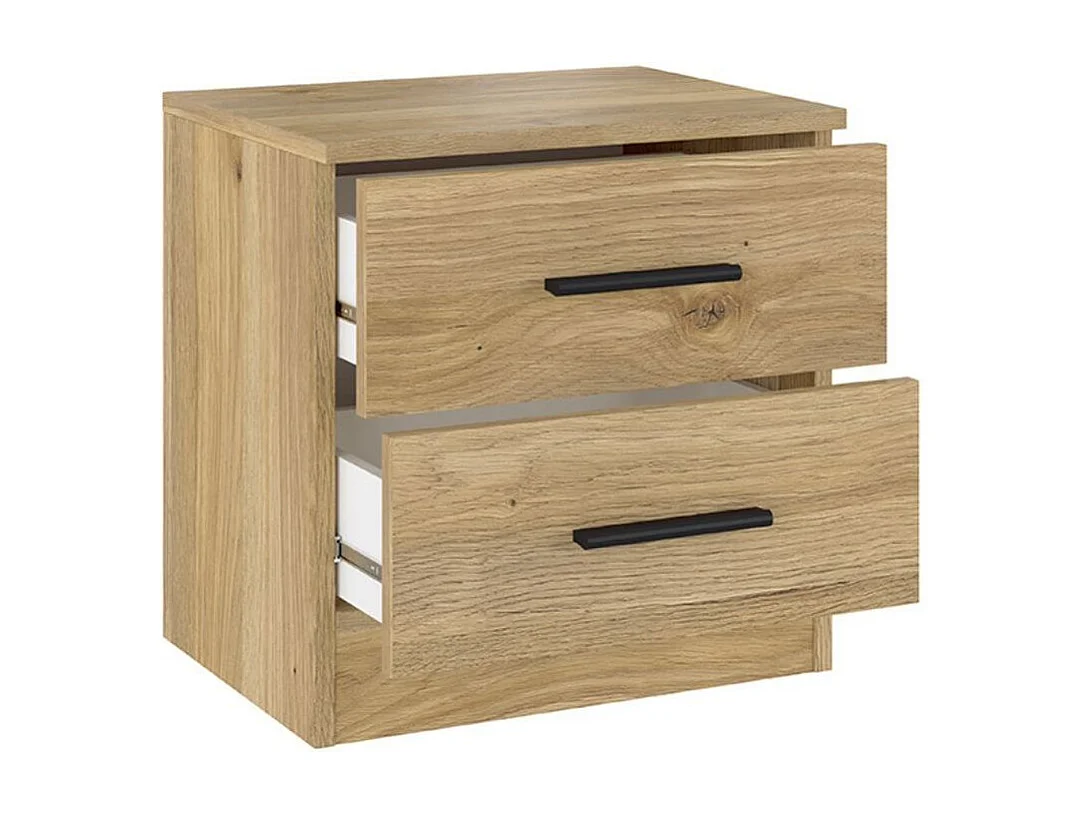 Mesita de noche New Aura 2 cajones natural 43x39,6x33,5 cm