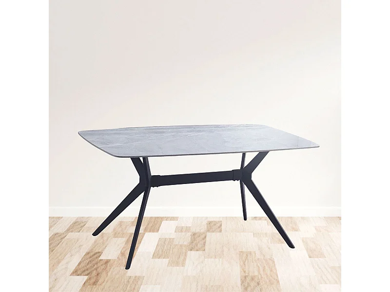 Mesa de comedor Calista fija negro 76x160x90 cm