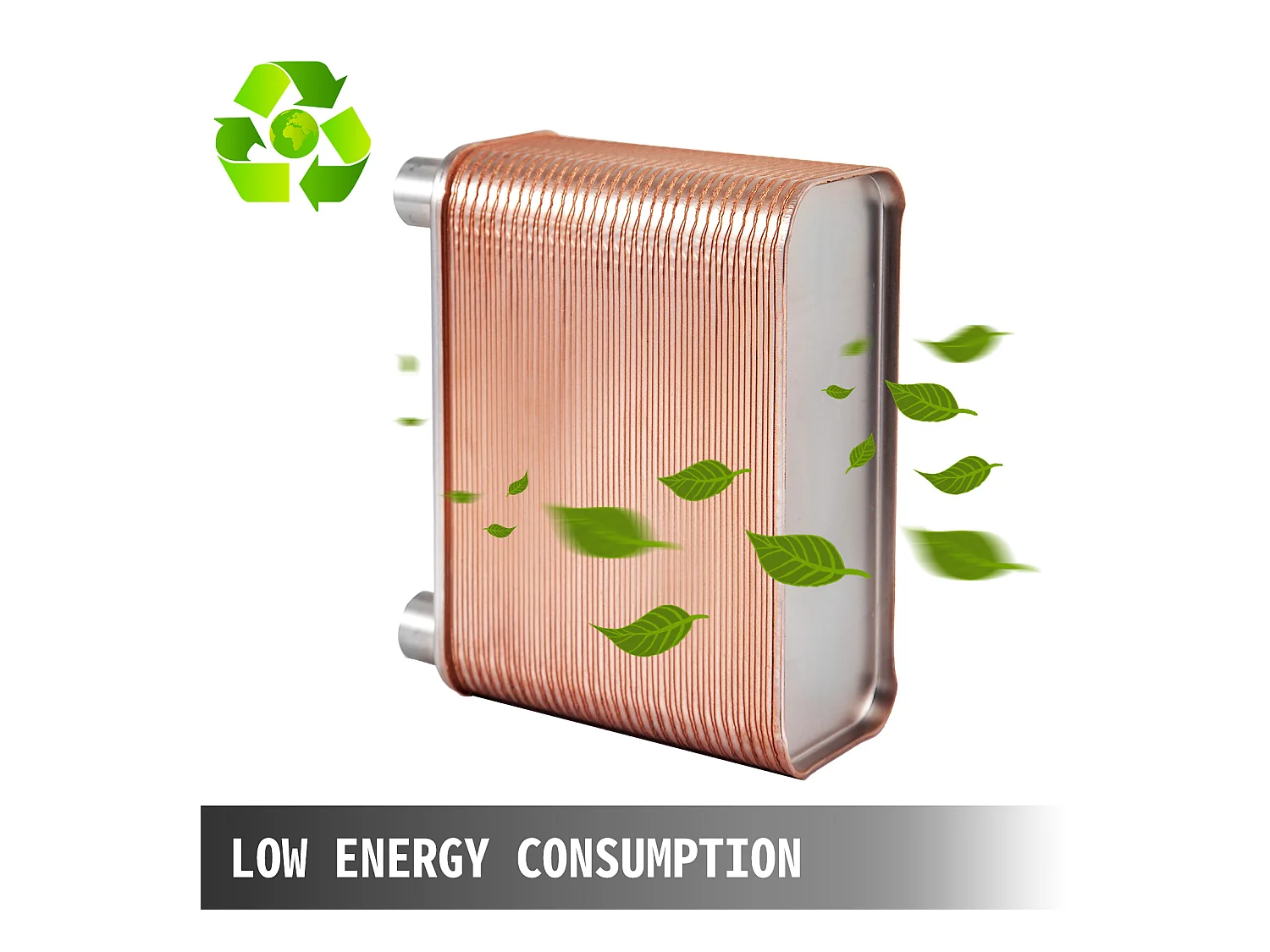 Échangeur de Chaleur SucceBuy à Plaques 60, Ports 2.54/5.08cm BSP FPT, Acier Inoxydable 316L, Plaque Brasée pour Chauffage Hydronique