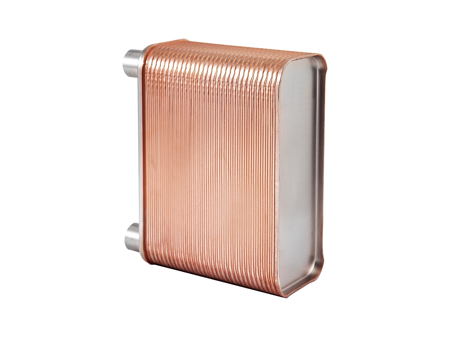 Échangeur de Chaleur SucceBuy à Plaques 60, Ports 2.54/5.08cm BSP FPT, Acier Inoxydable 316L, Plaque Brasée pour Chauffage Hydronique