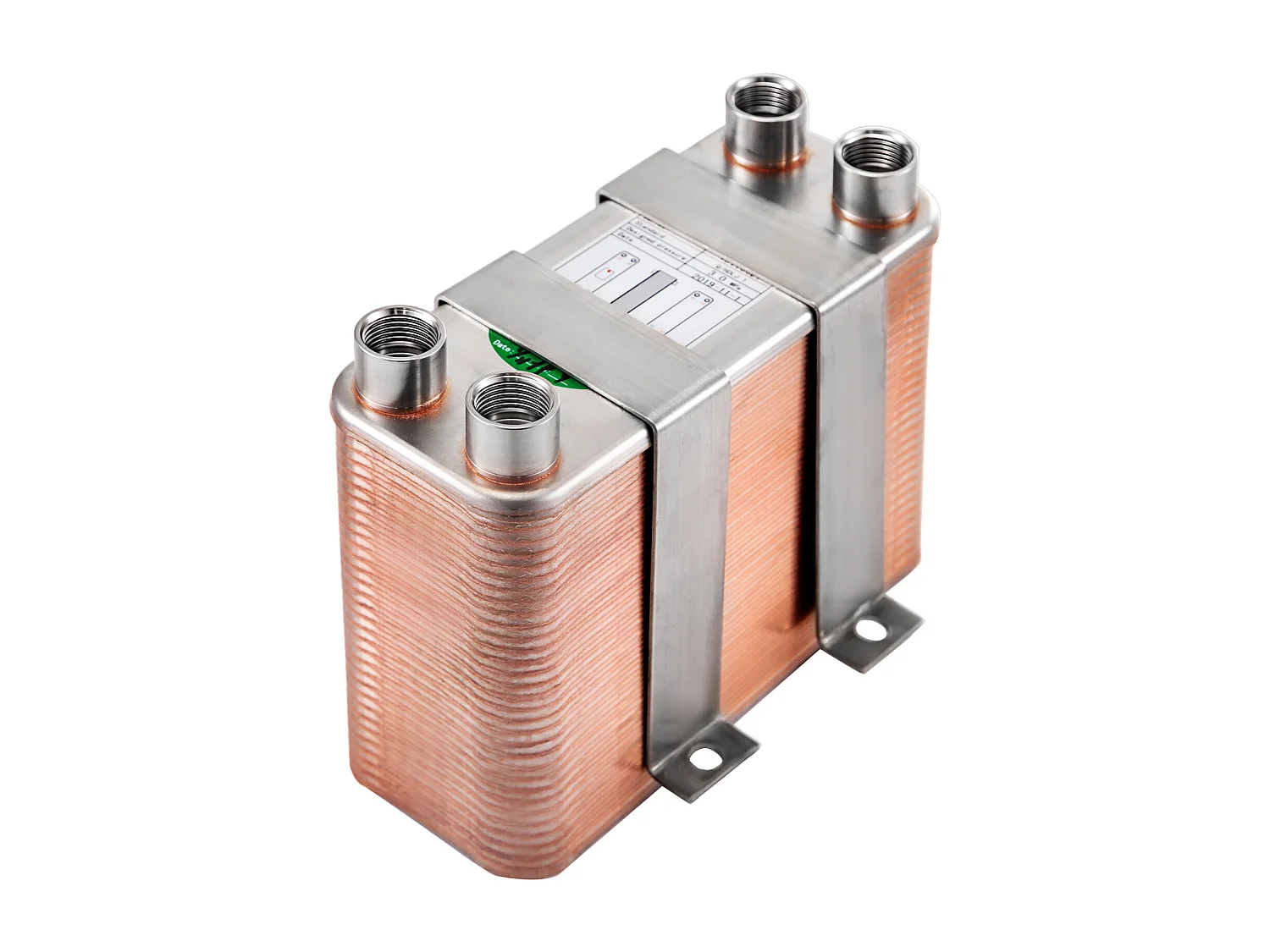 Platenwarmtewisselaar SucceBuy 60, Poorten 2.54/5.08cm BSP FPT, RVS 316L, Gesoldeerde Plaat voor Hydronische Verwarming