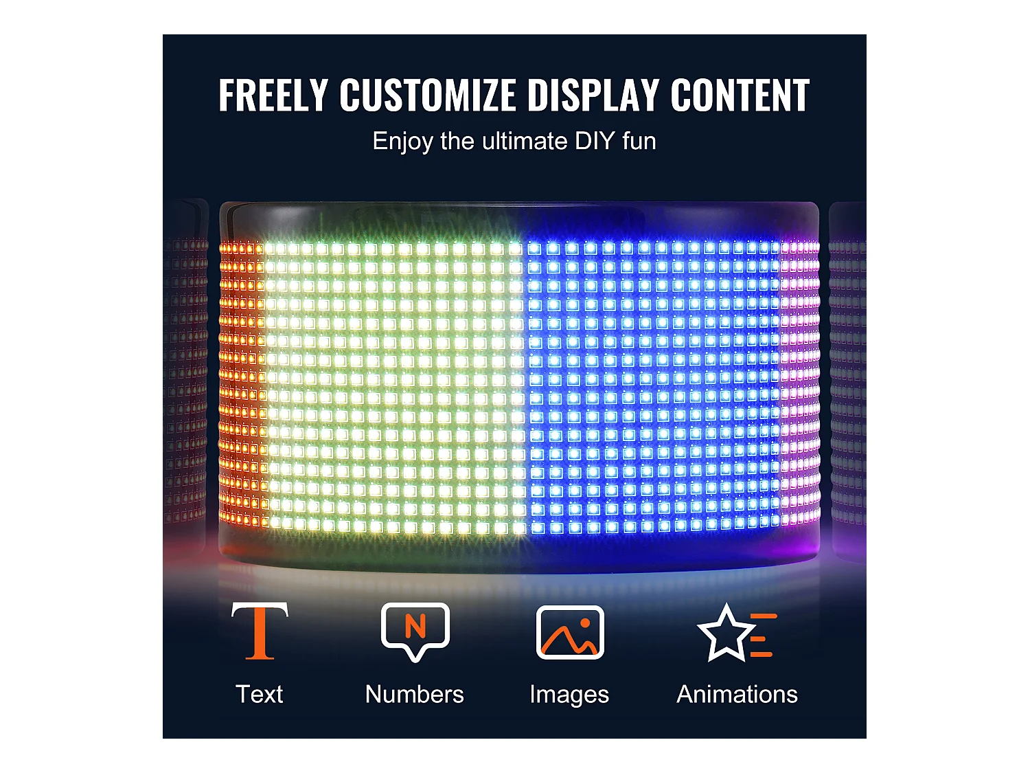 Plaque Publicitaire, SucceBuy Panneau LED Programmable 83.5 × 20 cm, Écran Défilant Polychrome P5