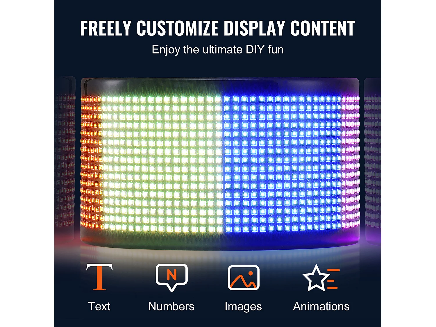 Plaque Publicitaire, SucceBuy Panneau LED Programmable 83.5 × 20 cm, Écran Défilant Polychrome P5