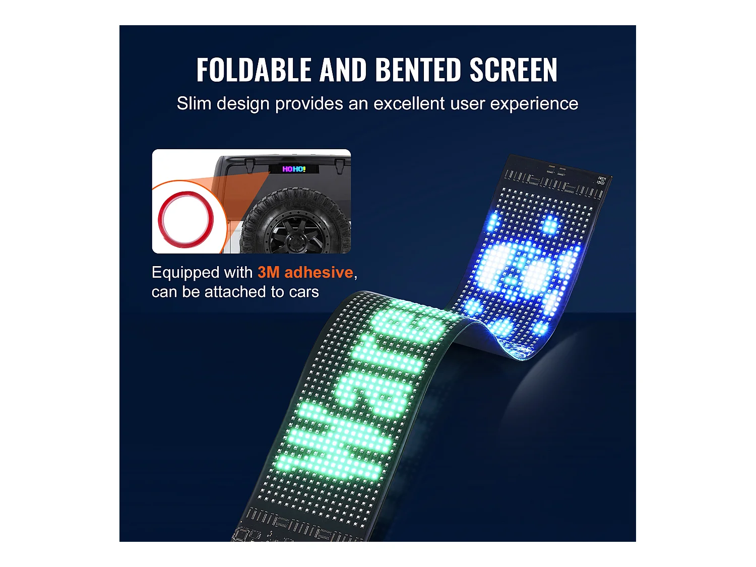 Plaque Publicitaire, SucceBuy Panneau LED Programmable 68 × 12 cm, Écran Défilant Polychrome P6