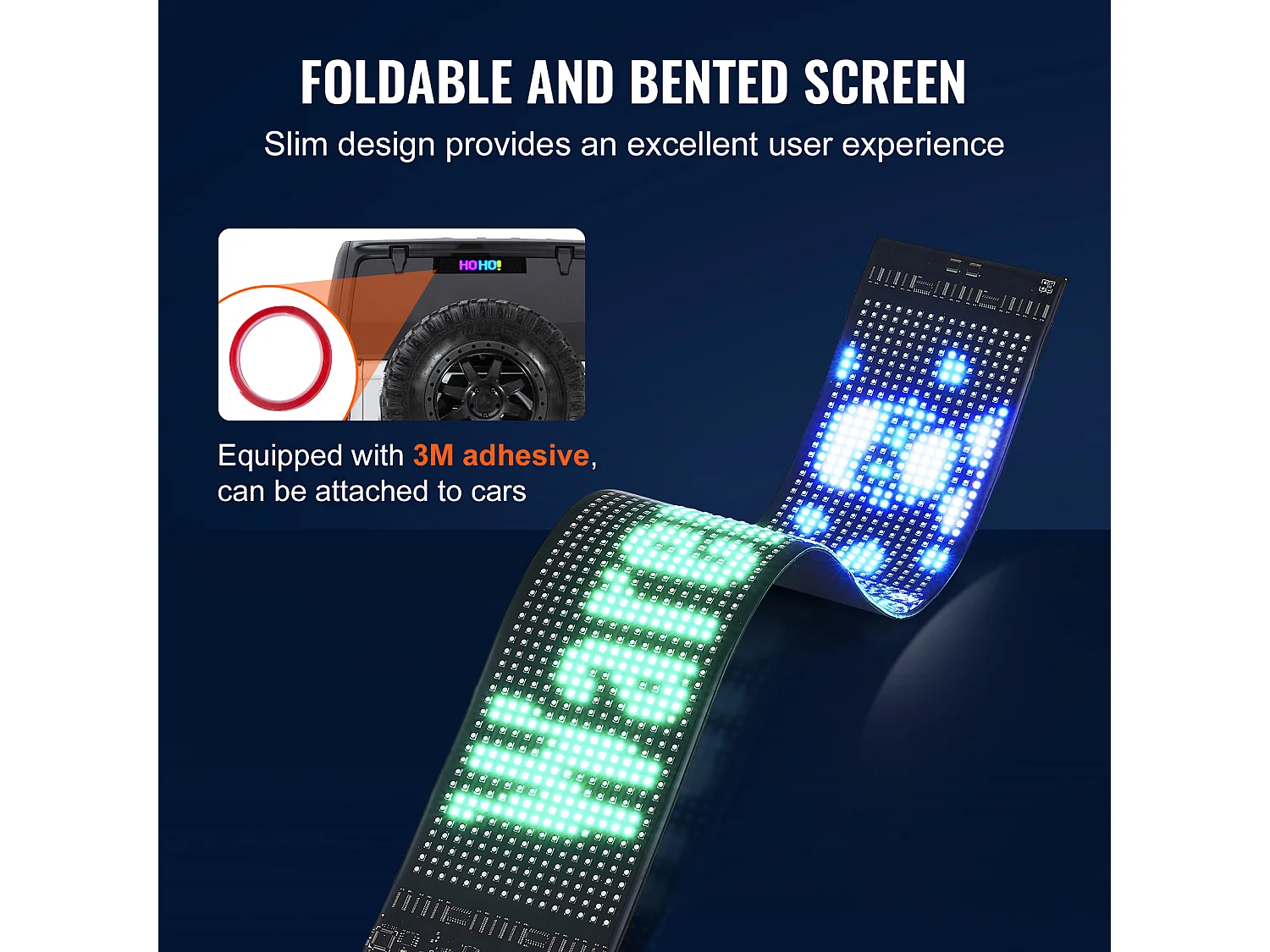 Plaque Publicitaire, SucceBuy Panneau LED Programmable 68 × 12 cm, Écran Défilant Polychrome P6