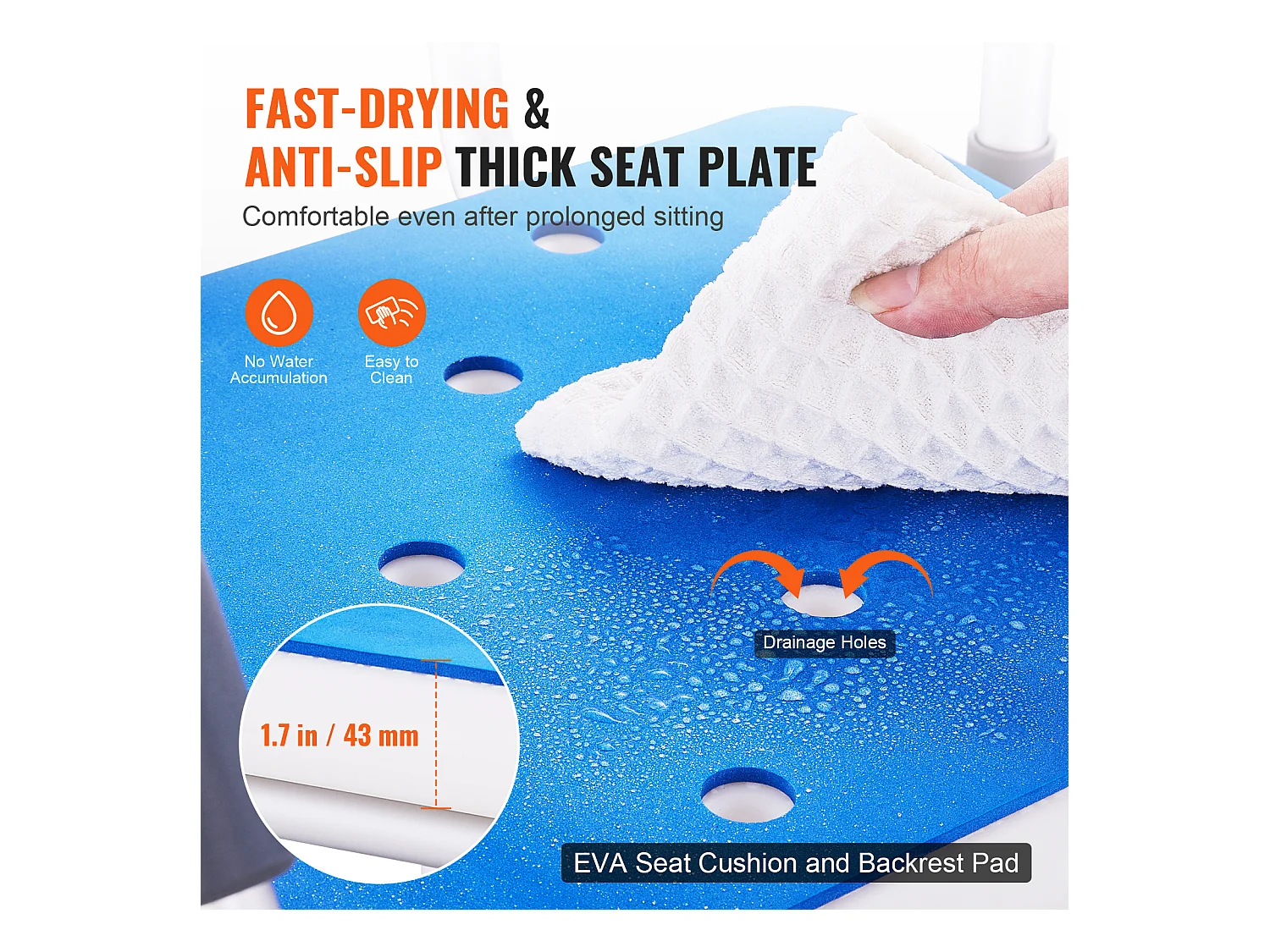 Douchezitje, SucceBuy Draaibare Douchestoel 360° met Draaibare Armen, Draagvermogen van 180 kg