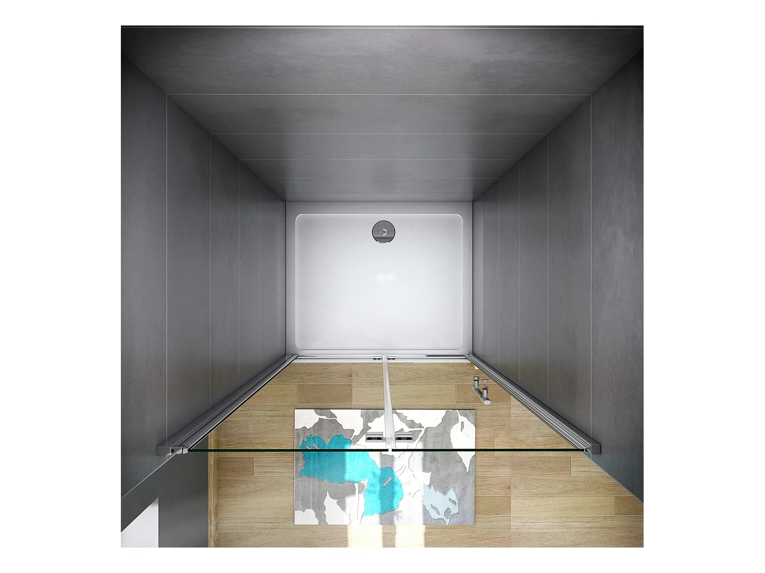 120x185 cm Porta Doccia Per Nicchia Pieghevole-Battente a Libro In Vetro Da 6mm Temperato Trasparente Anticalcare