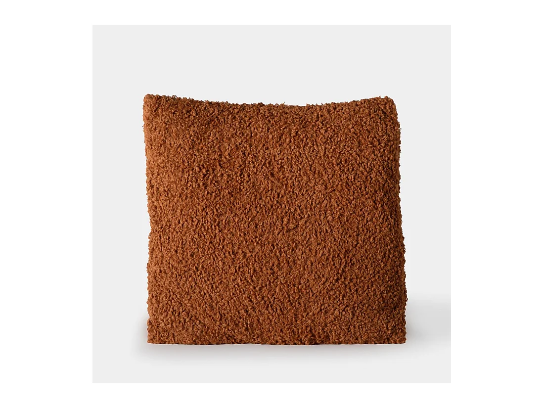 Coussin en revêtement en moutonnet terracotta 45x45 cm-Confi