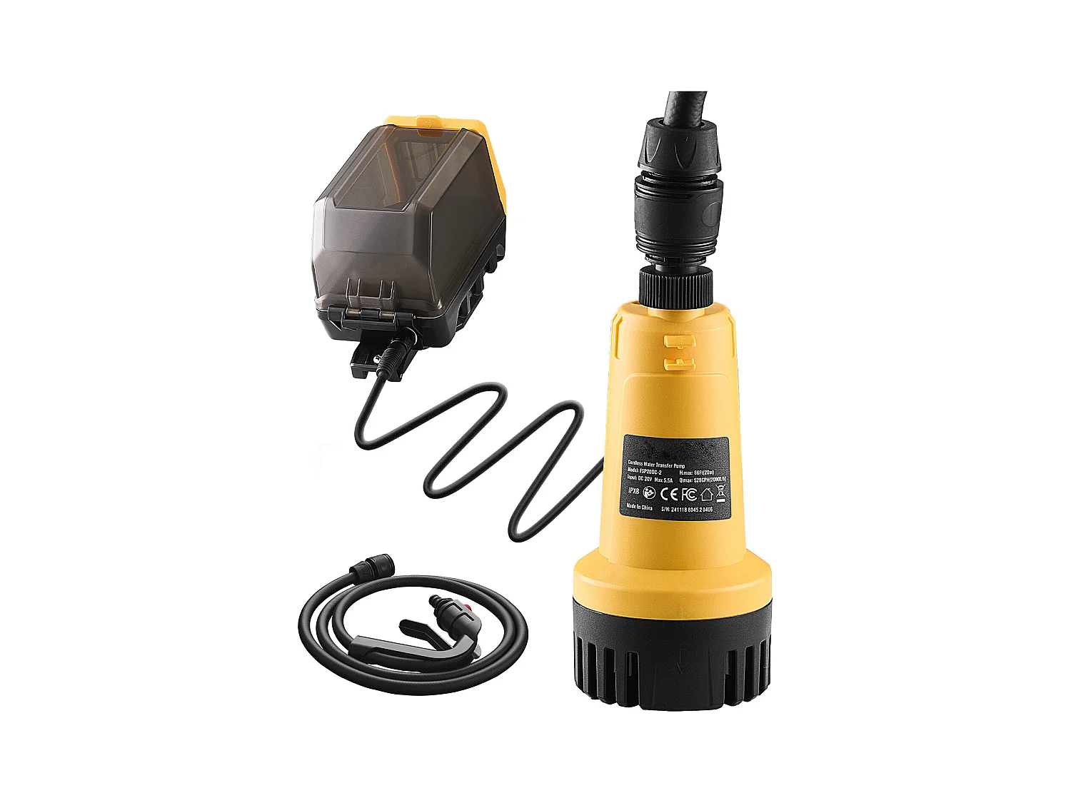 Pompe de Transfert, SucceBuy Pompe à Eau Submersible sans Fil pour Dewalt 20 V MAX (Outil Uniquement)