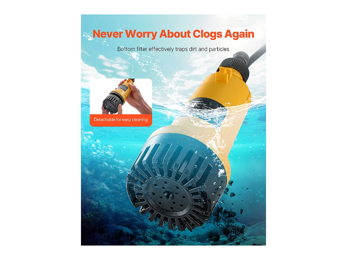 Pompe de Transfert, SucceBuy Pompe à Eau Submersible sans Fil pour Dewalt 20 V MAX (Outil Uniquement)