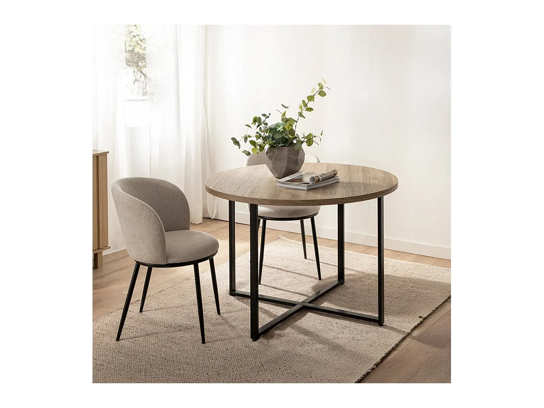 Table fixe en bois naturel 110x76 cm-Anton