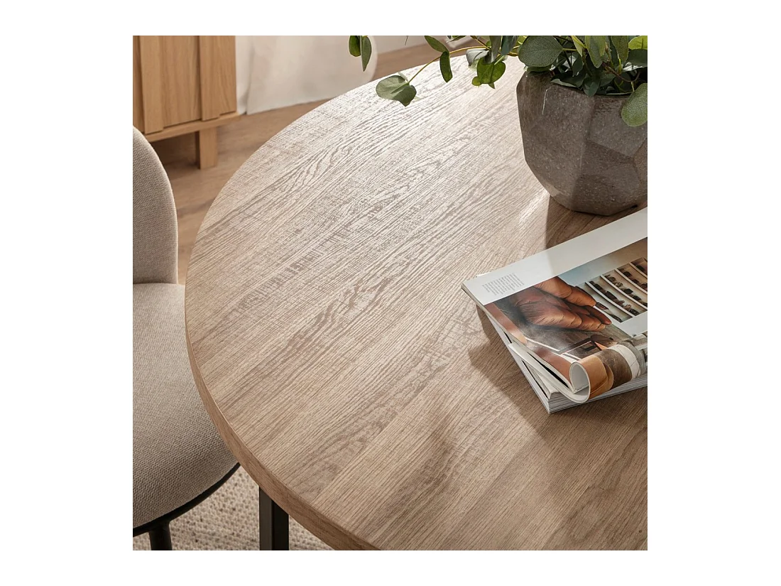 Table fixe en bois naturel 110x76 cm-Anton