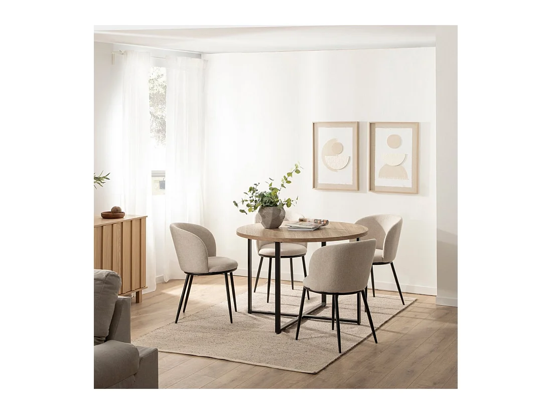 Table fixe en bois naturel 110x76 cm-Anton