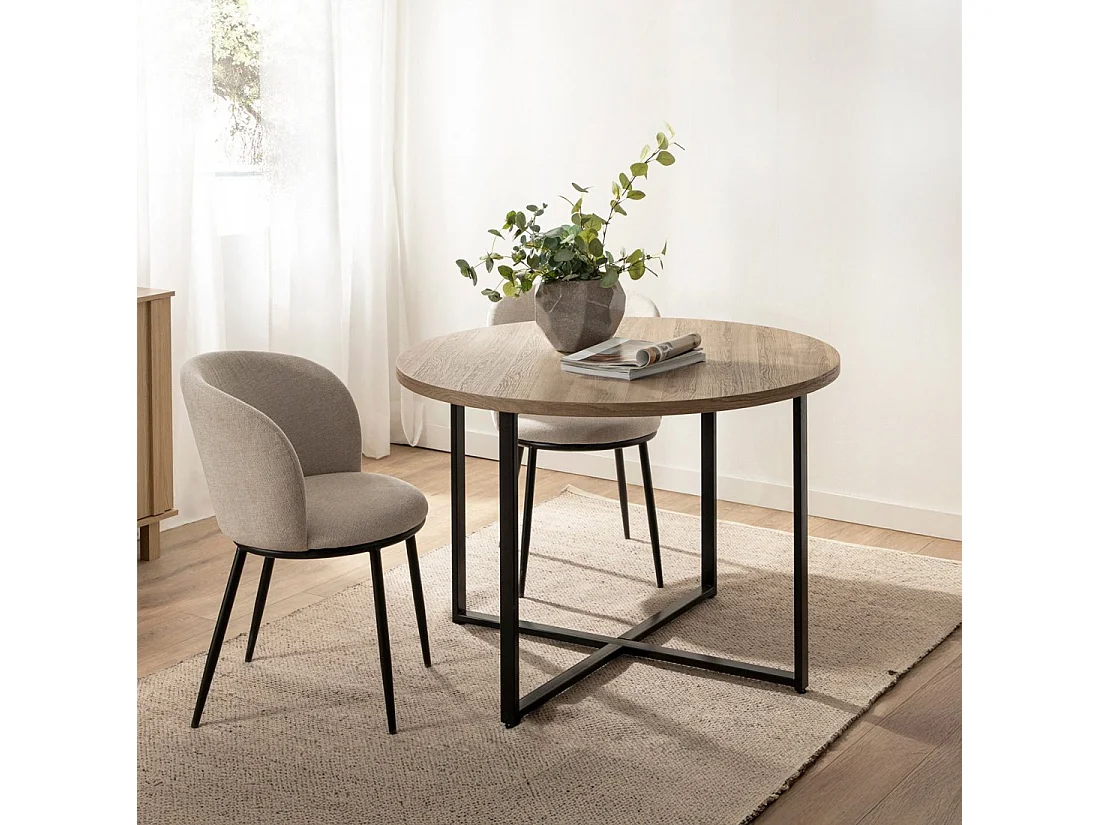 Table fixe en bois naturel 110x76 cm-Anton