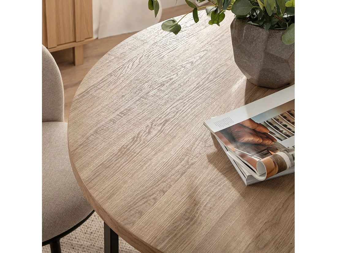 Table fixe en bois naturel 110x76 cm-Anton