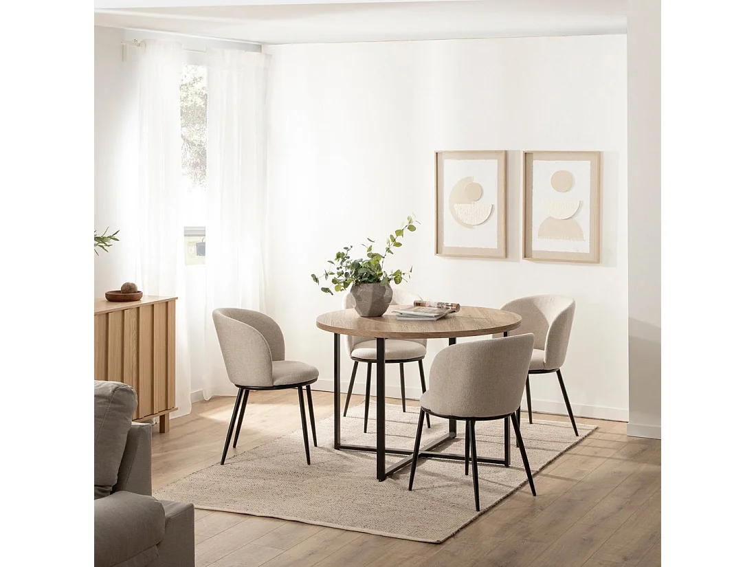 Table fixe en bois naturel 110x76 cm-Anton